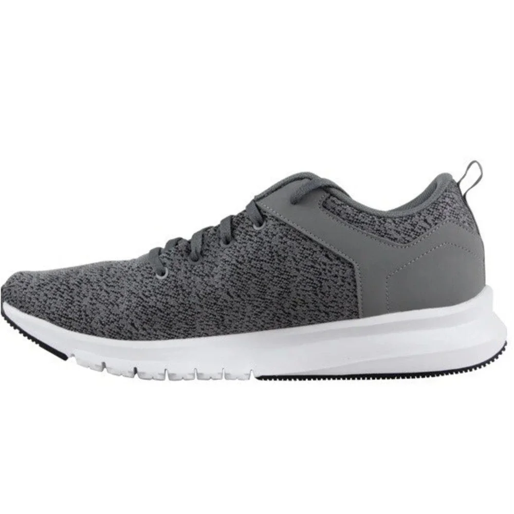 REEBOK.‎ NWOT. Print Lux.Grey/White/Black running Sneakers. Rubber soles. W/Box.